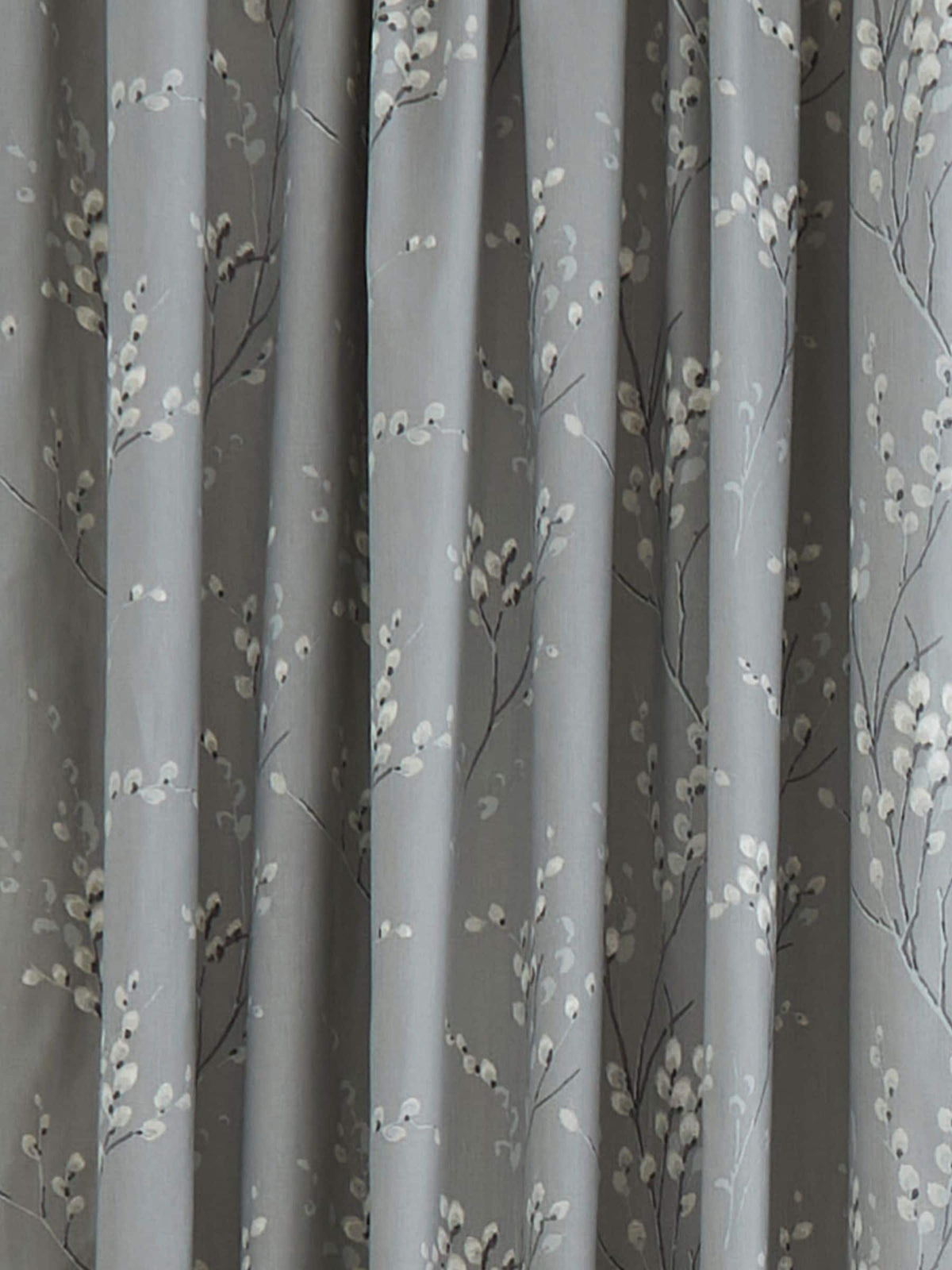 Laura Ashley grey steel pussy willow pencil pleat curtains, UK version