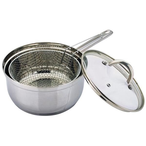 Sainsbury's Home Stainless Steel Chip Pan 22cm GOODS Sainsburys   