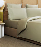 Frette Super King Duvet Cover in Sakura Pink with Oxford Weave - British product