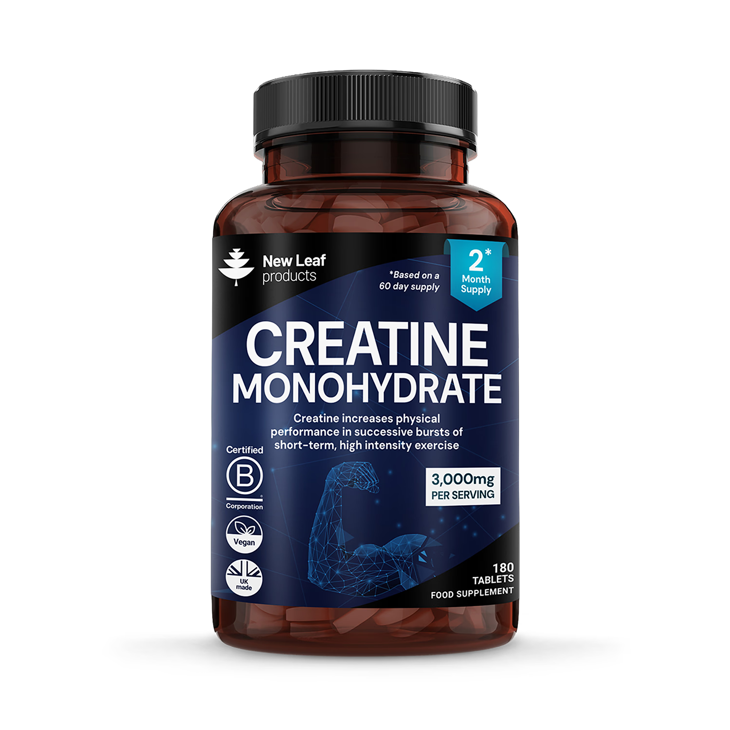 Creatine monohydrate tablets 180 count - British product