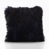 Coussin Bowron noir en peau de mouton 35x35cm, version UK