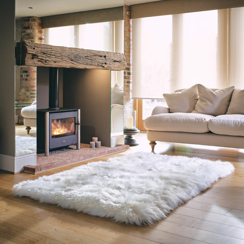 Bowron sheepskin area rug in 5 colours, 120 x 180 cm - British product
