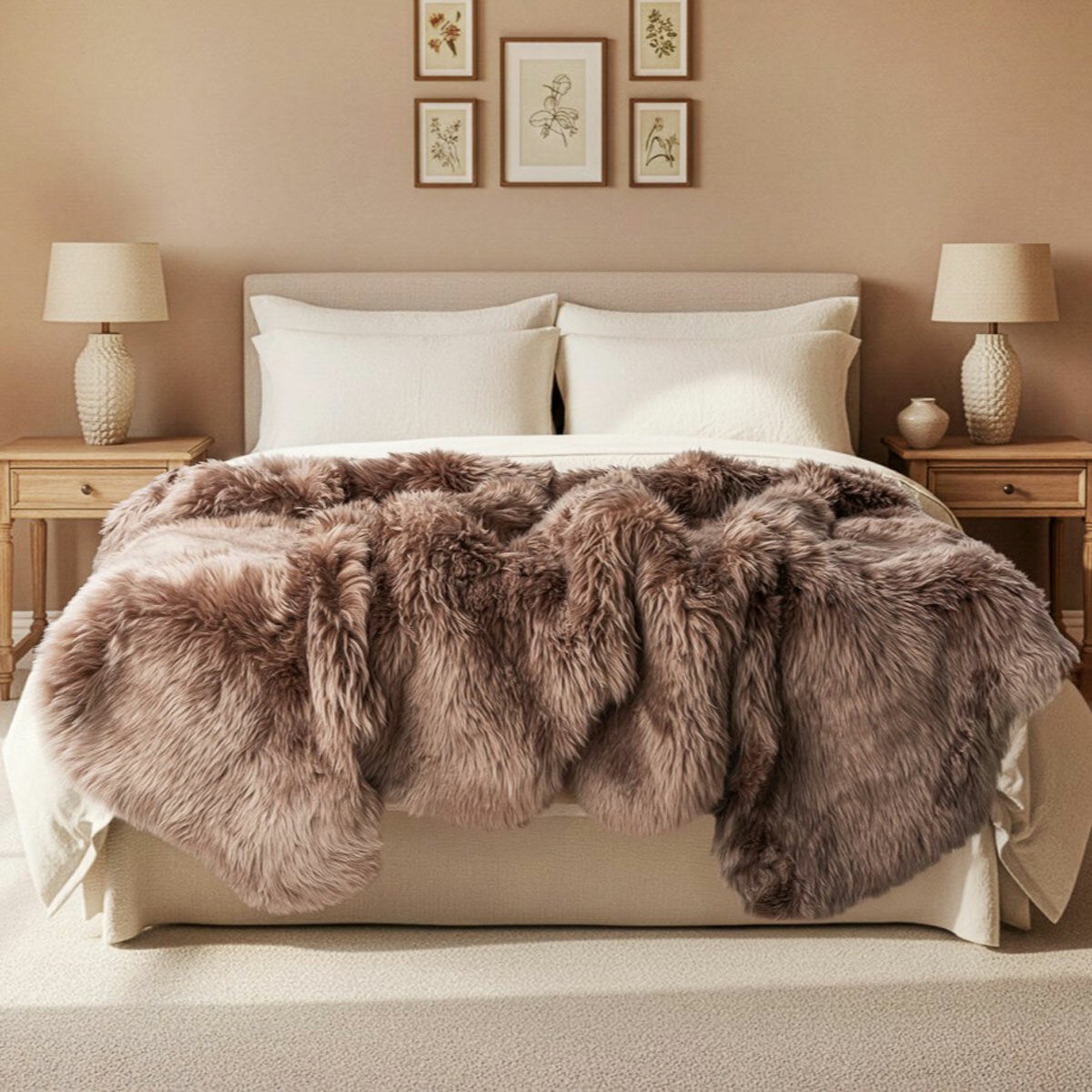 Bowron Longwool Sheepskin Octo Rug in 5 Colours Handcrafted Sheepskin Rug 214 x 180 cm