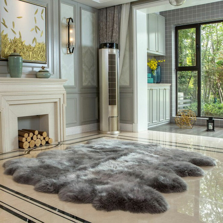 Bowron Sheepskin Octo Rug in 5 colours 214 x 180 cm - British product