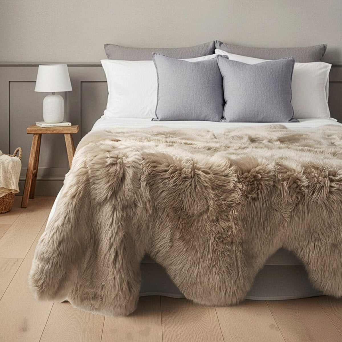 Bowron Sheepskin Octo Rug in 5 colours 214 x 180 cm - British product