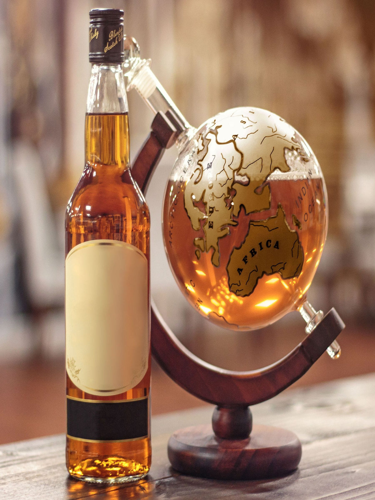 Jeray Clear Bar Originale Gold Ship Globe 750 ml Decanter