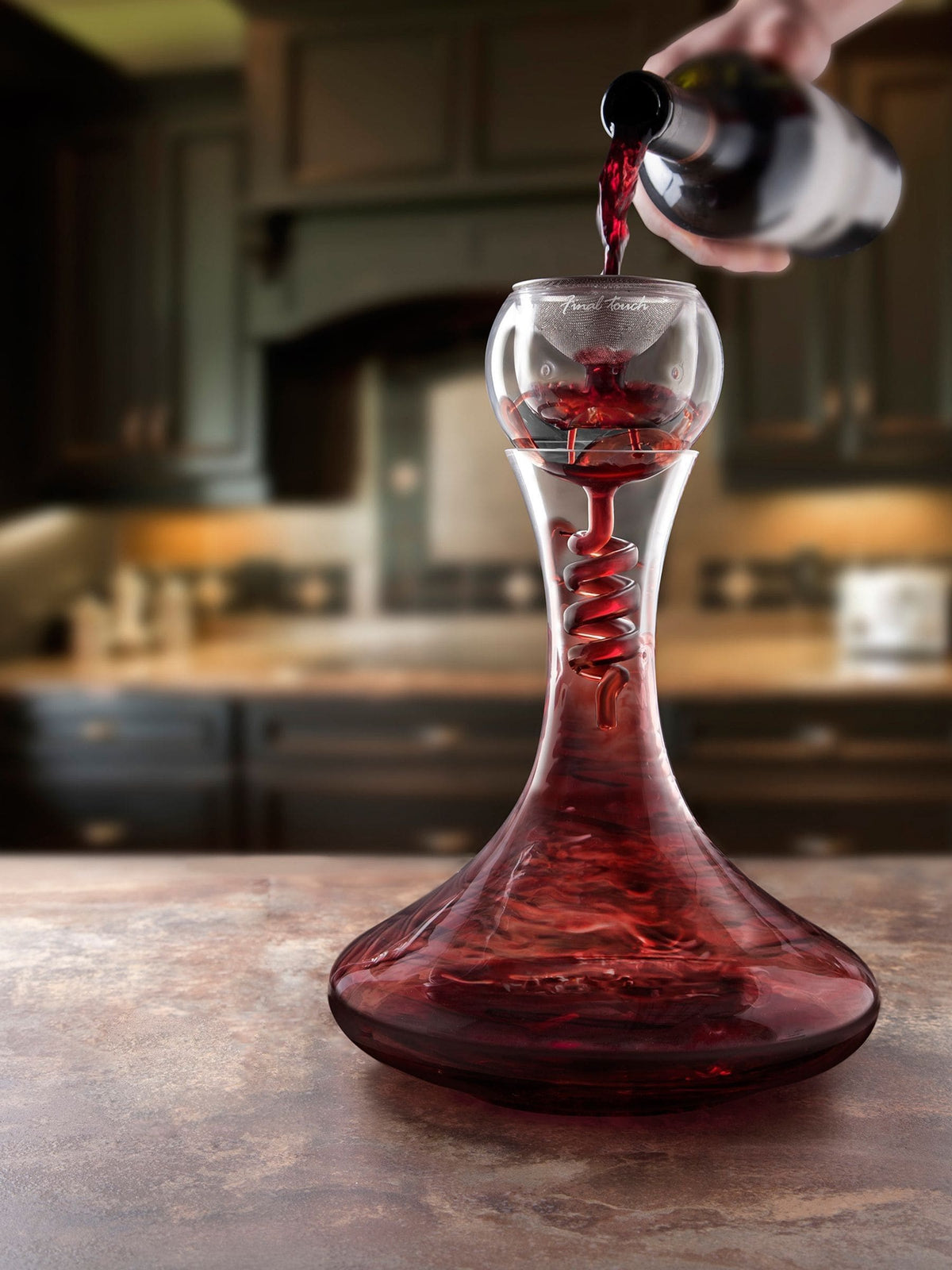 Jeray Clear Final Touch Twister Aerating Decanter