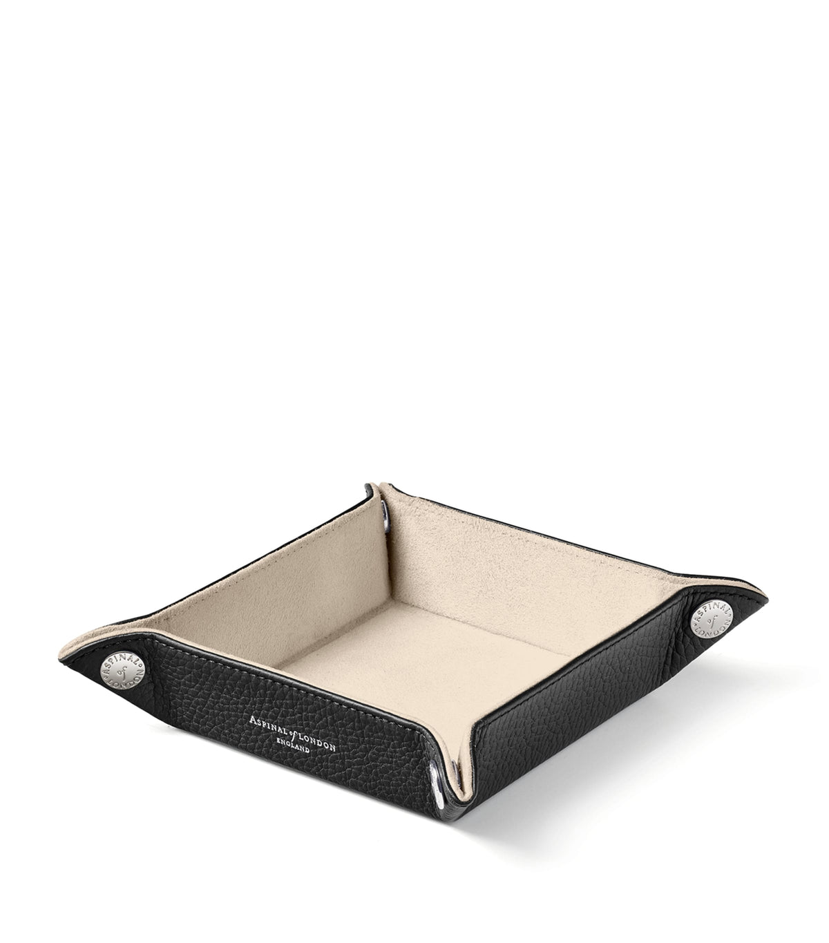 Aspinal of London mini leather tidy tray 16cm x 16cm - British product