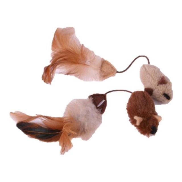 Petface Feather Tail Mice Cat Toy GOODS M&S   