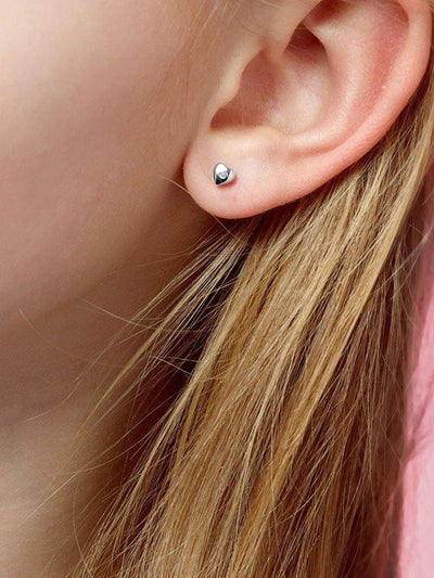 Next Mini B Silver Diamond Heart Earrings 5mm- Buy online at McGrocer
