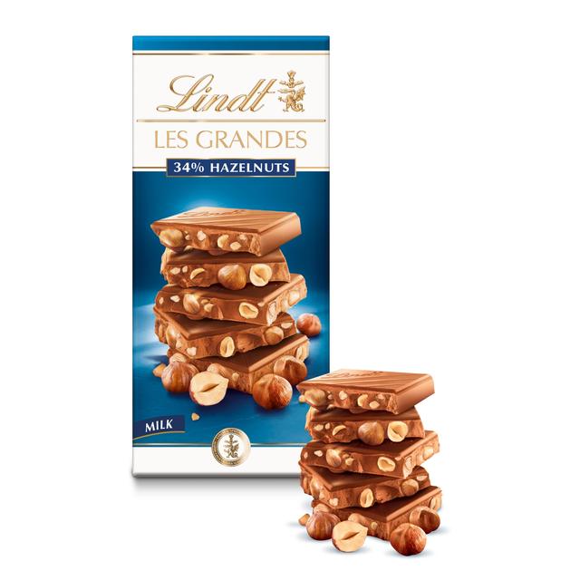 Lindt Les Grandes Hazelnuts Milk Chocolate Bar   150g GOODS M&S   