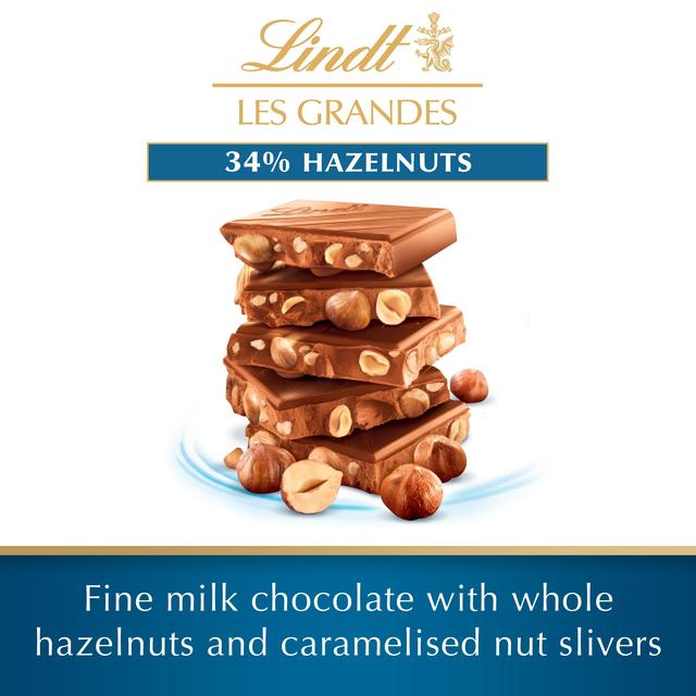 Lindt Les Grandes Hazelnuts Milk Chocolate Bar   150g GOODS M&S   