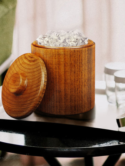 Seau à glace en bois massif Jeray Brown Final Touch de 12 litres