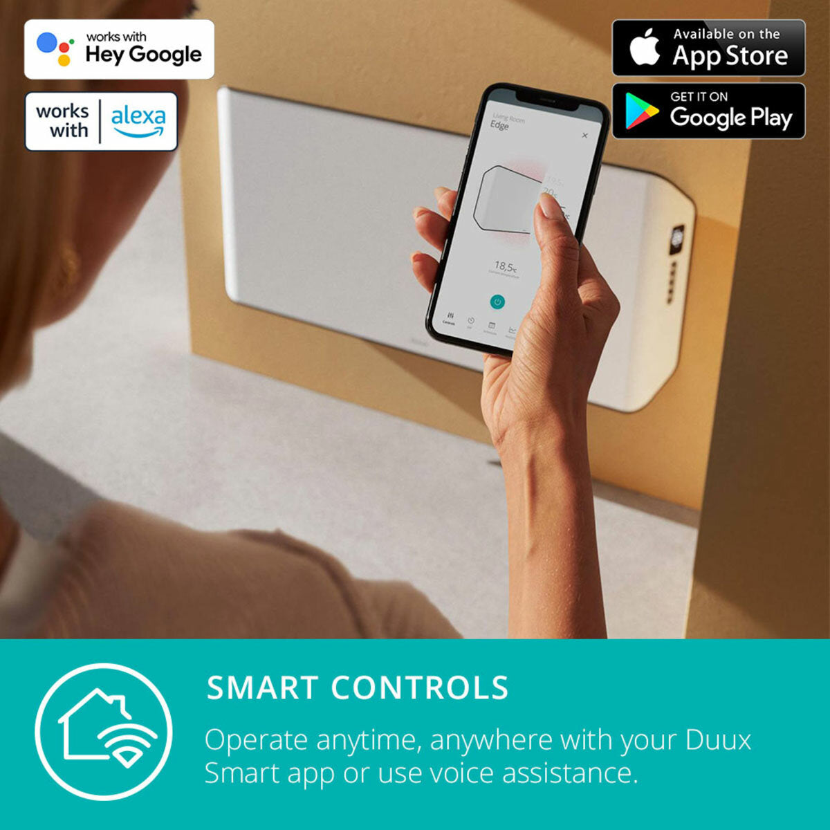 Duux Edge smart convector heater 1000W, imported from the UK