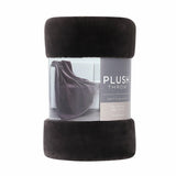 Coco plush throw 152x177cm in grey and taupe, imported from the UK
