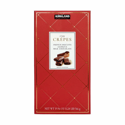 Costco UK Kirkland Signature Milk Chocolate Crêpes 2 Colours Biscuit 566g- Buy online at McGrocer