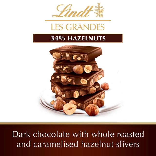 Lindt Les Grandes Hazelnuts Dark Chocolate Bar    150g