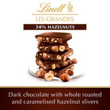 Lindt Les Grandes Hazelnuts Dark Chocolate Bar    150g GOODS M&S   