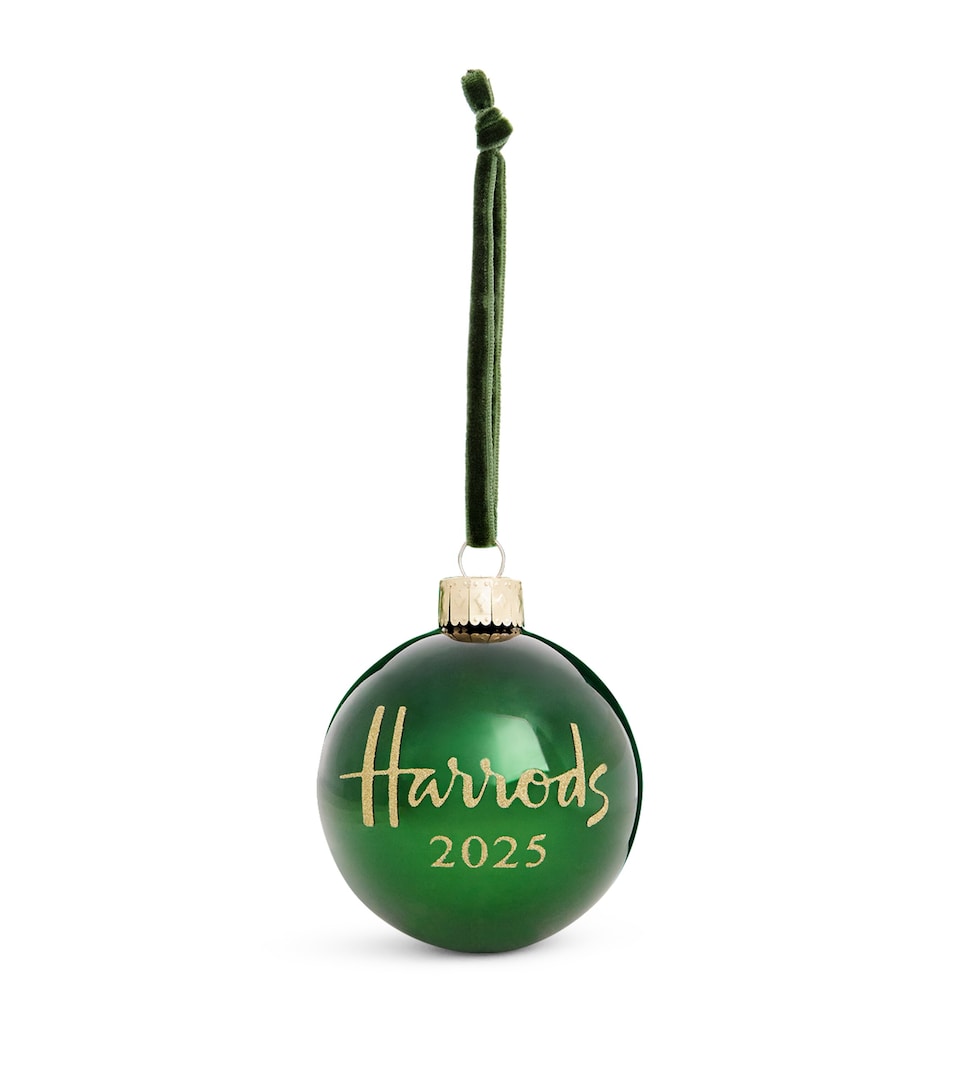 2025 Glass Festive Bauble with Velvet Hanging Loop