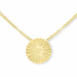 Costco 14ct yellow gold textured disc pendant necklace 43.1cm (British brand)