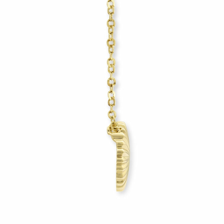 Costco 14ct yellow gold textured disc pendant necklace 43.1cm (British brand)