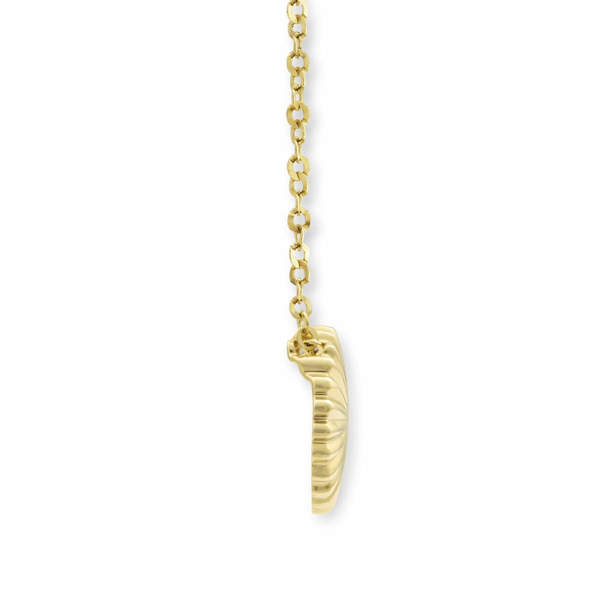 Costco 14ct yellow gold textured disc pendant necklace 43.1cm (British brand)