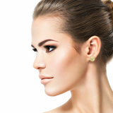 Costco 14ct yellow gold textured disc stud earrings - (British brand)