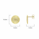 Costco 14ct yellow gold textured disc stud earrings - (British brand)