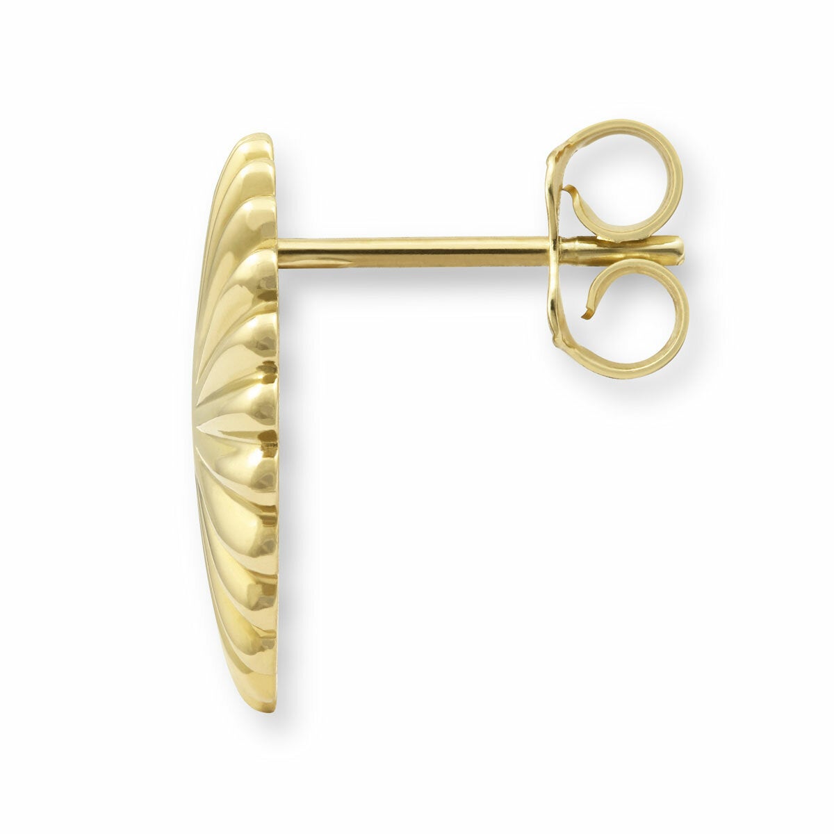 Costco 14ct yellow gold textured disc stud earrings - (British brand)