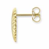 Costco 14ct yellow gold textured disc stud earrings - (British brand)