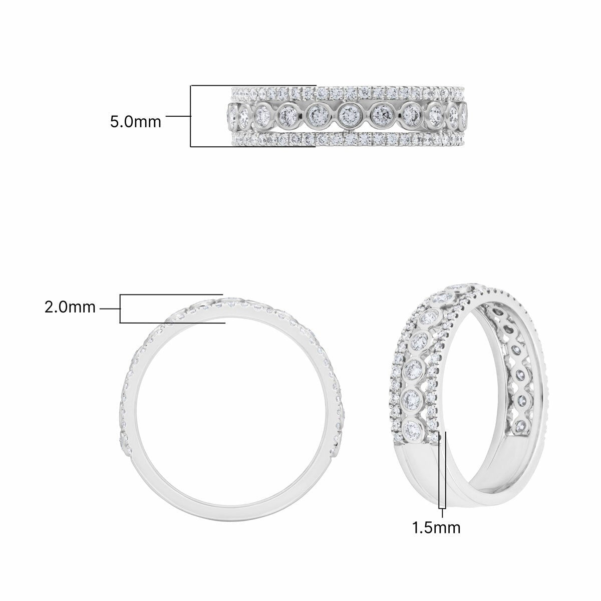 Diamond ring 0.60ctw round brilliant 18ct white gold, imported from the UK