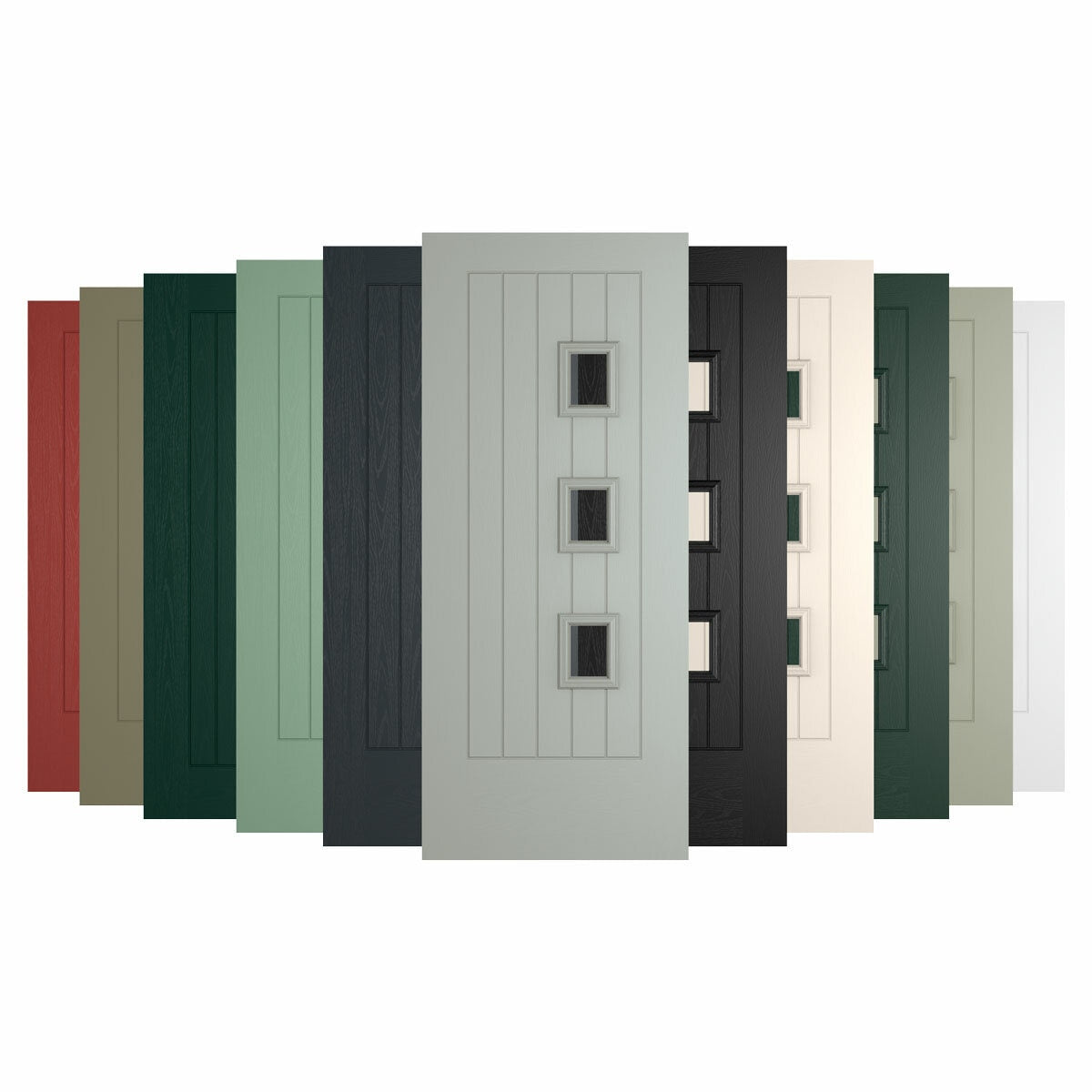 HomeFrame composite front door Rotterdam style with right window panes, imported from the UK