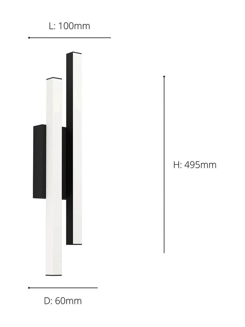 Eglo Serricella black LED wall light, imported from the UK