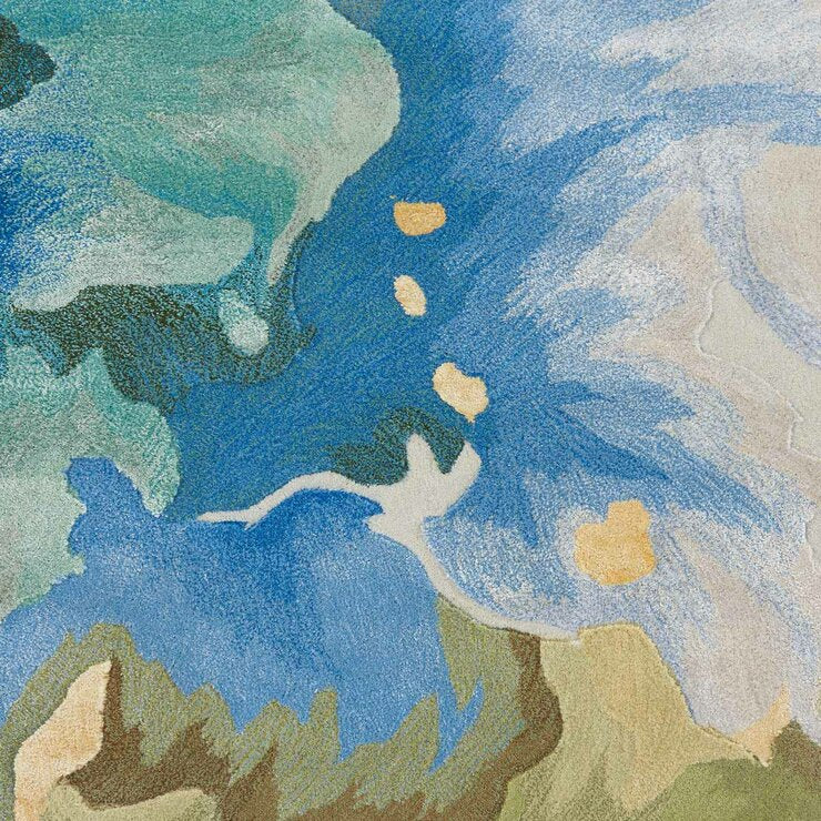 Nourison Prismatic rug blue seafoam in 4 sizes, imported from the UK