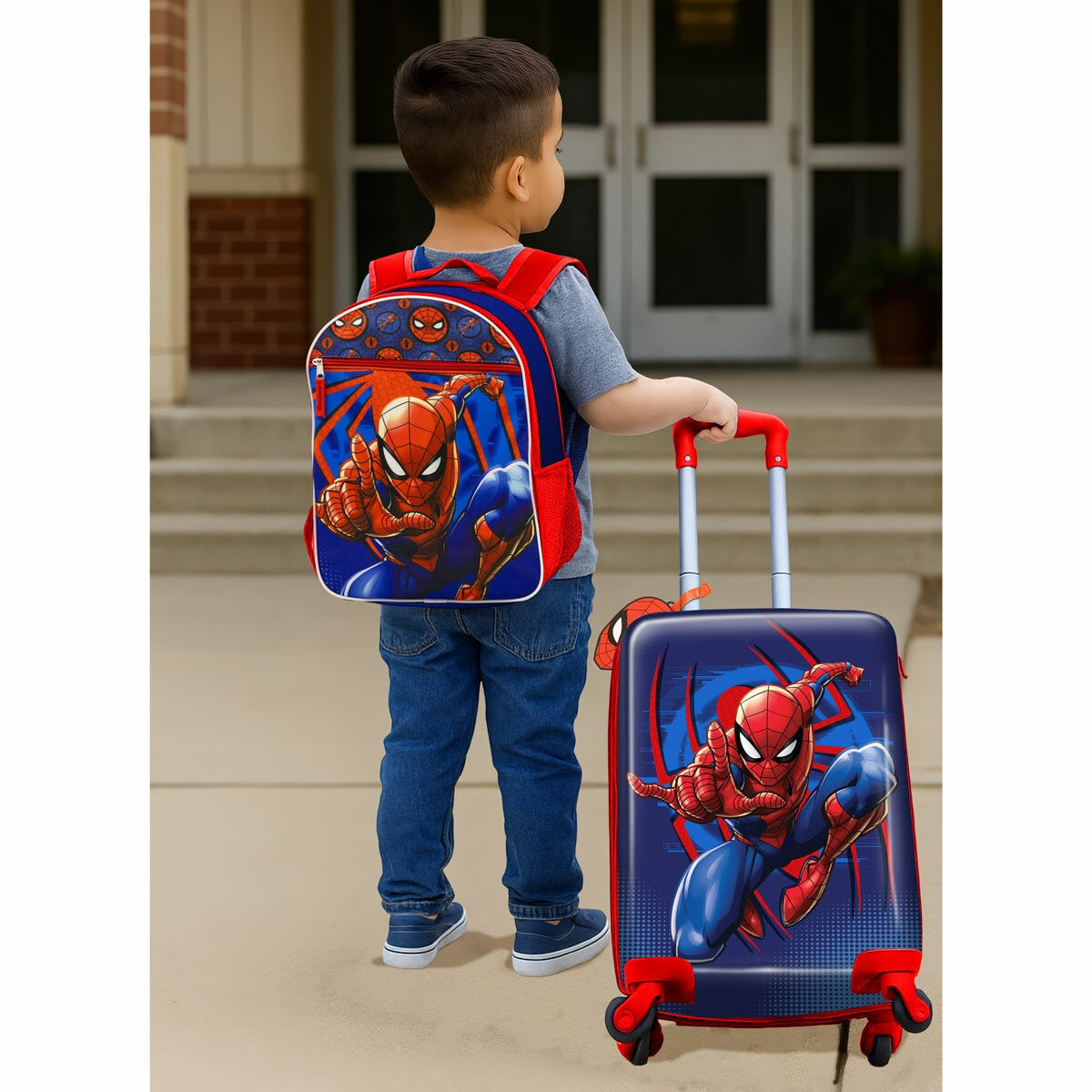 Kids travel set with hard-sided suitcase and backpack - British product