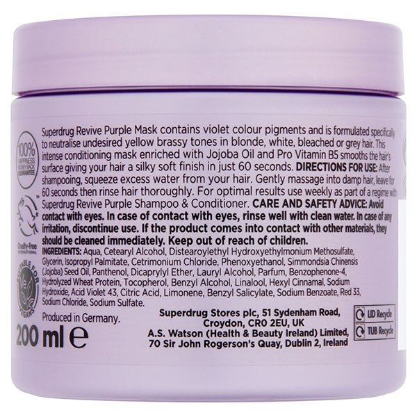 Superdrug Revive Purple Hair Mask 200ml