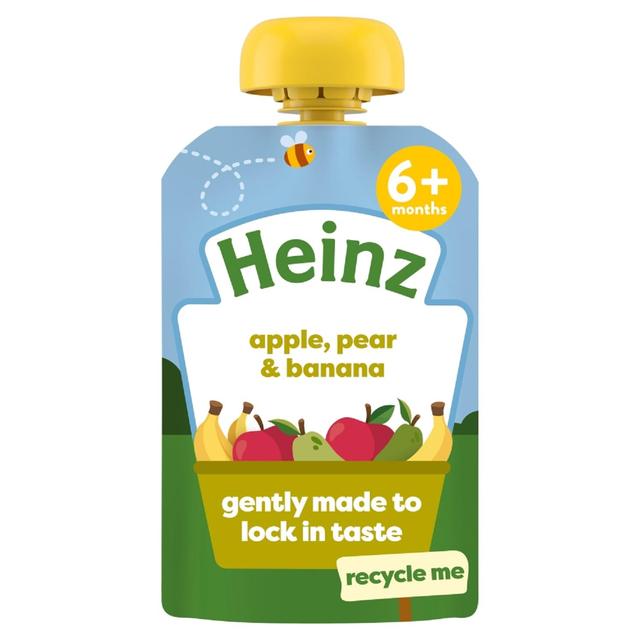 Heinz Apple Pear & Banana Fruit Puree Pouch Baby Food 6+ Months   100g GOODS M&S   