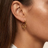 MUCHV small gold hoop earrings with bobble charms, UK version