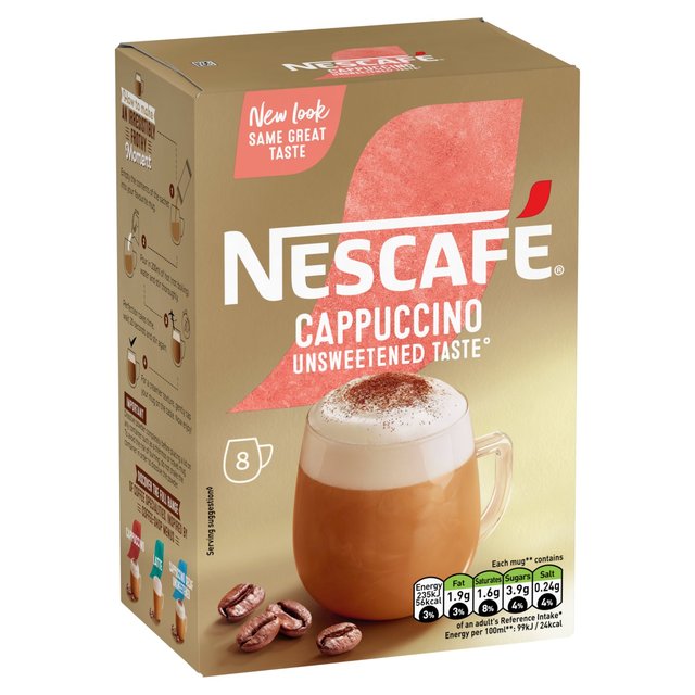 Nescafe Gold Cappuccino Unsweetened Instant Coffee 8 Sachets   8 per pack