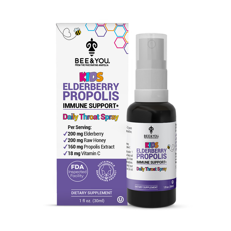BEE&YOU propolis elderberry honey throat spray for kids 30ml (British brand)