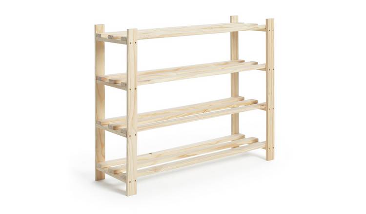 Argos Home 4 shelf shoe storage rack pine, imported from the UK