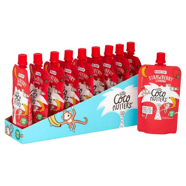 The Coconut Collab Strawberry & Banana Little Coconutters Pouch Multipack   10 x 90g GOODS M&S   