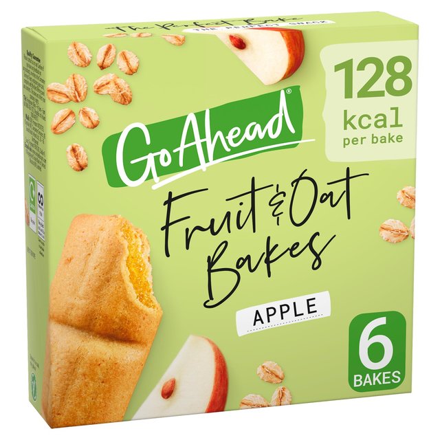 Go Ahead Apple Fruit & Oat Bakes Snack Bars Multipack   6 x 35g