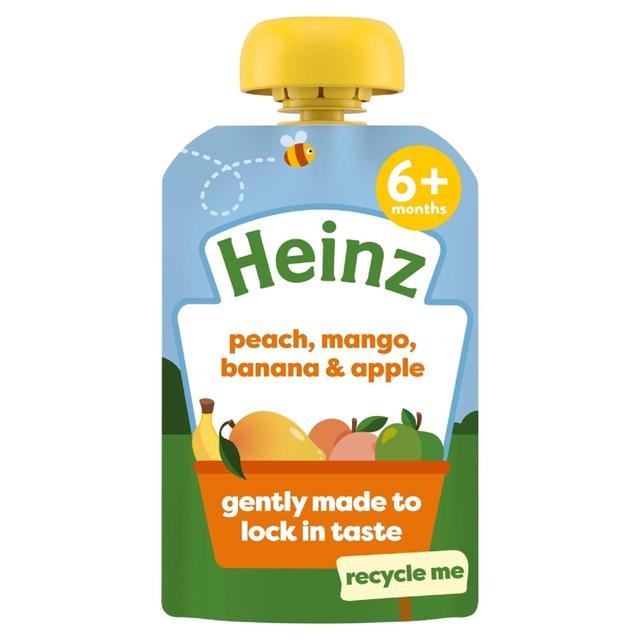 Heinz Peach Mango Banana & Apple Baby Food Fruit Puree Pouch 6+ Months   100g GOODS M&S   