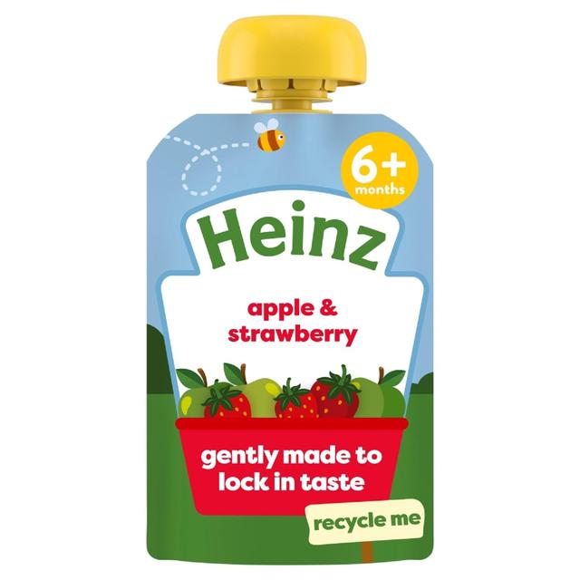 Heinz Apple & Strawberry Baby Food Fruit Puree Pouch 6+ Months   100g