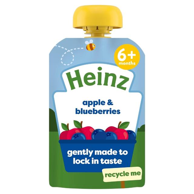 Heinz Apple & Blueberries Baby Food Fruit Pouch 6+ Months    100g GOODS M&S   