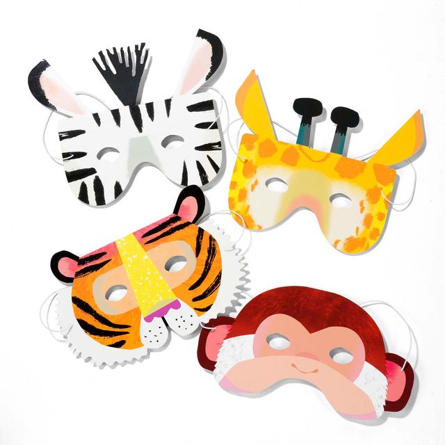 Kids' Dressing Up Animal Face Masks   4 per pack