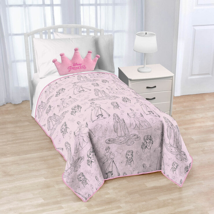 Disney Princess blanket and cushion set pink (British brand)