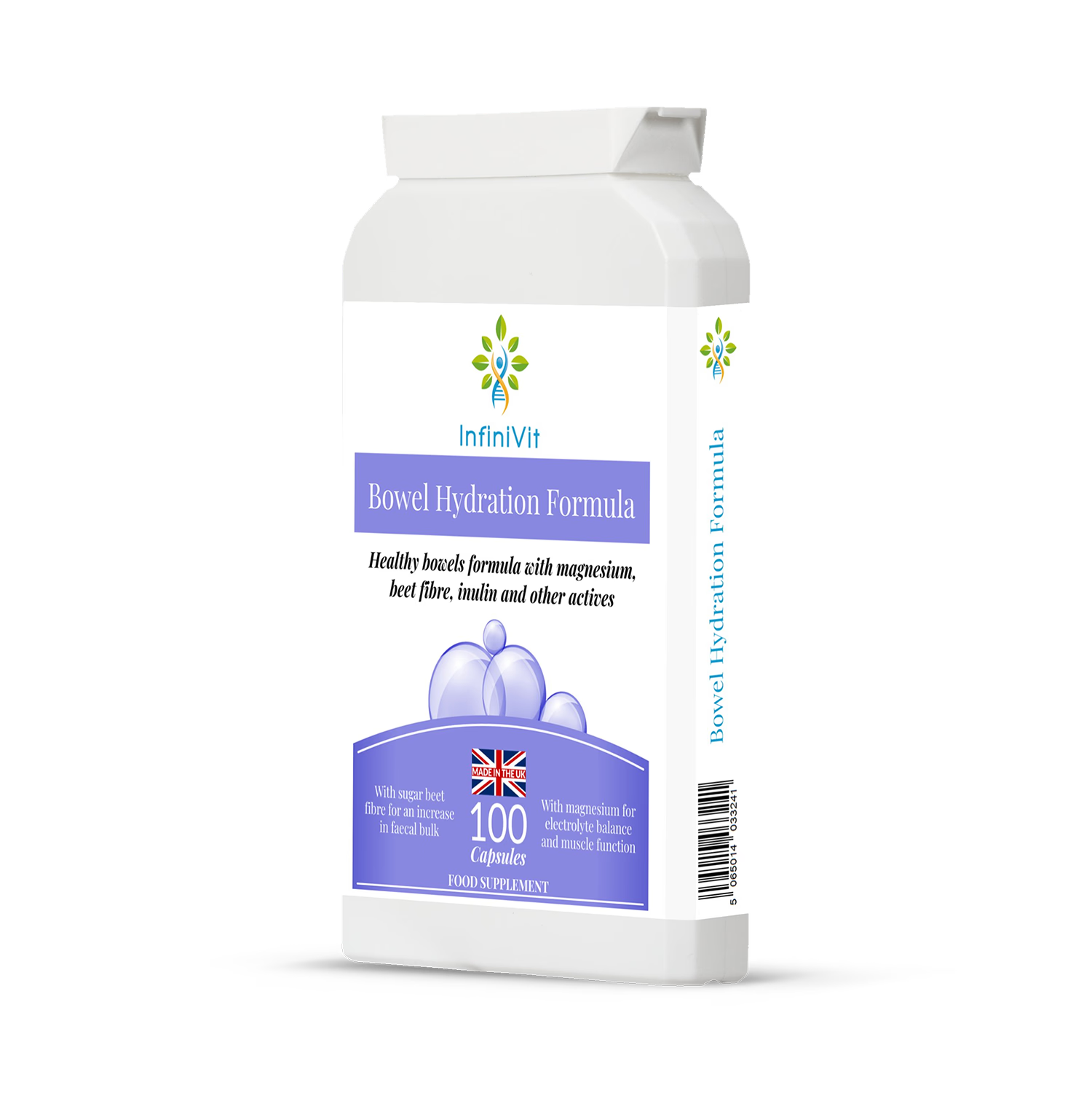 InfiniVit Bowel Hydration Formula 100 Capsules, imported from the UK