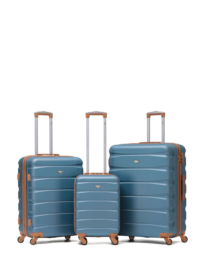 Flight Knight Orange/Black Hardcase Suitcase Set - 3 Piece (Cabin, Medium, Large)